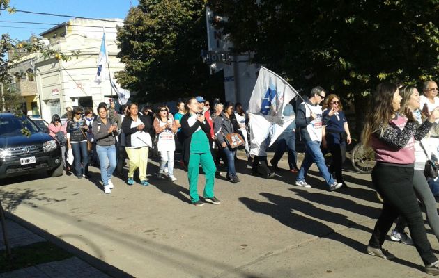 La marcha de trabajadores. Foto: Pablo Martínez