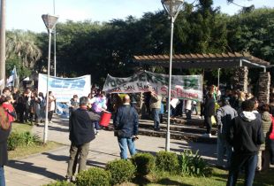 Movilización por el Día Internacional del Trabajo en San Pedro. Foto: Visión Regional