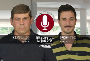 Claudio Cejas y Amadeo Grioni, candidatos del Frente de Izquierda Unidad en San Pedro.
