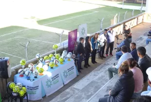 La ministra Estela Díaz entregó pelotas a los equipos de fútbol femenino
