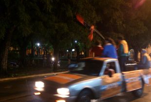 Caravana del Frente para la Victoria en las calles de San Pedro. Foto: Visión Regional