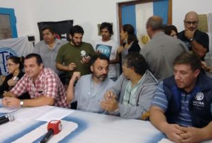 Integrantes del Frente Sindical. Foto: Visión Regional