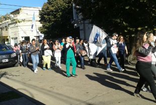 La marcha de trabajadores. Foto: Pablo Martínez